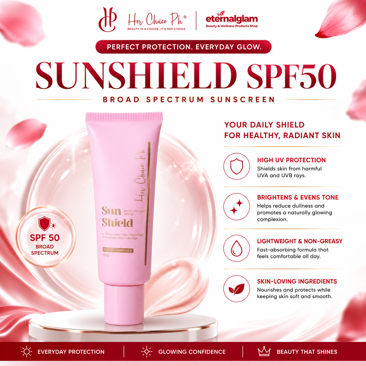 Set N: Korean Glass-Looking Skin + Anti-Aging Set (Sunshield Original SPF50)
